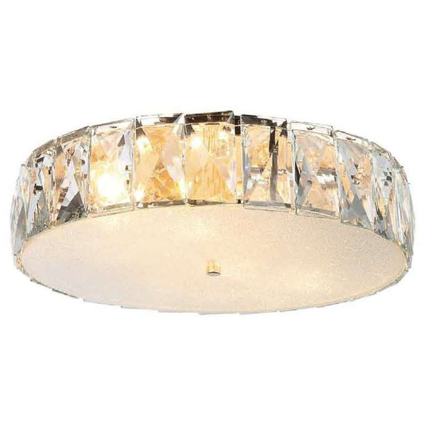 Plafon LAMPA okrągła Intero Gold PL Orlicki Design sufitowa OPRAWA kryształowa glamour złoty przezroczysty