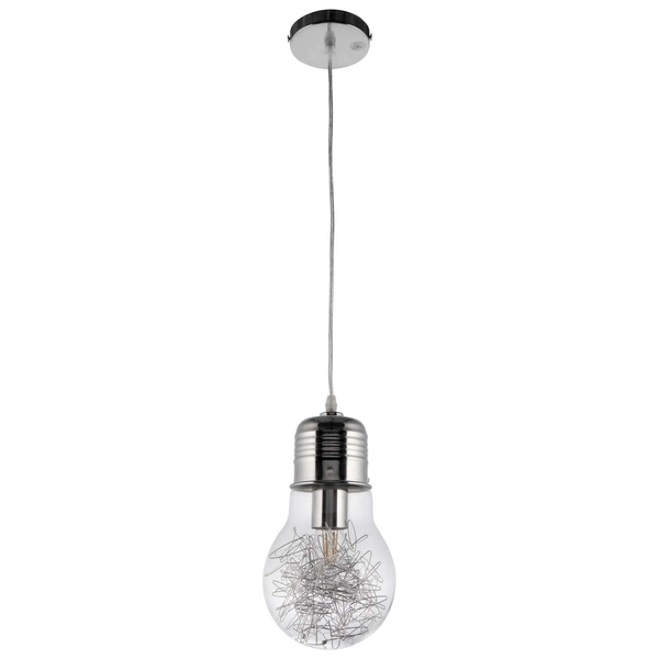 LAMPA wisząca VEN 601/1 zawieszana OPRAWA szklana żarówka bulb loft chrom przezroczysta