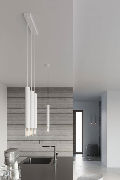 Metalowa lampa wisząca SL.0957 salonowa tuba nad stół biała
