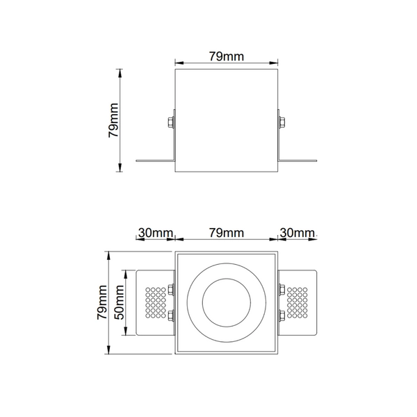 Sufitowa LAMPA podtynkowa Sotto Nero Orlicki Design kwadratowa OPRAWA stropowa metalowe oczko czarne