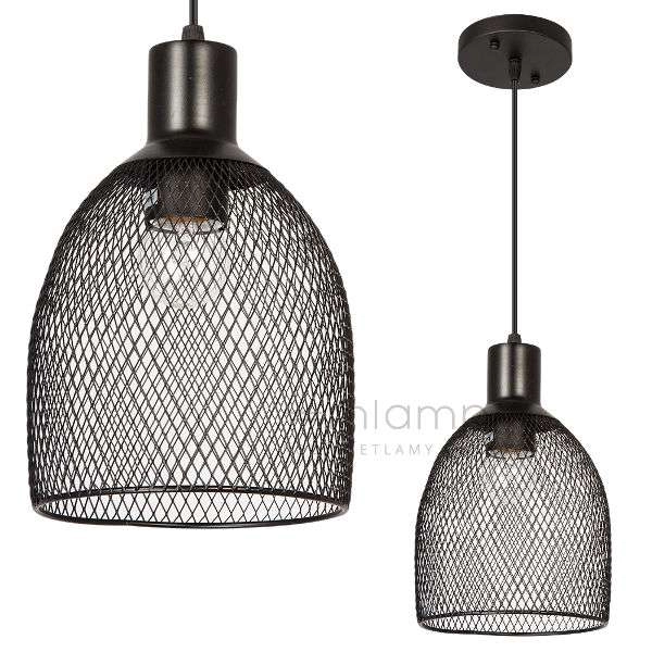 Wisząca lampa druciana VEN W-N 1789/1H metalowa czarna