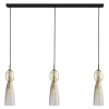 Potrójna lampa wisząca 23009 szklana tubki czarna mosiądz