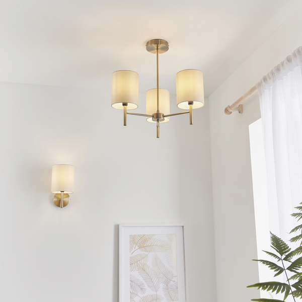 Lampa sufitowa do salonu BRIO-3AB Endon potrójna biała