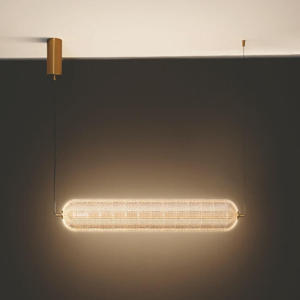 Lampa zwisająca do sypialni TIPUANI LE44627 LED 40W 3000K podłużna złota przezroczysta