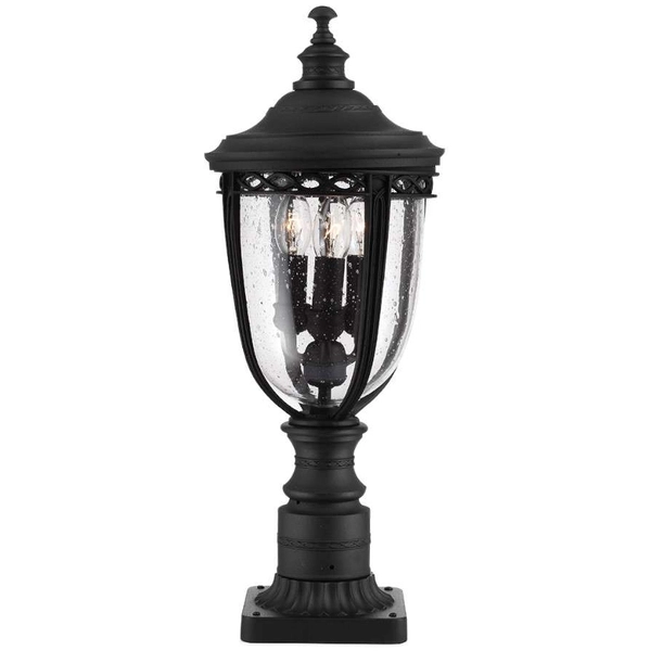 Zewnętrzna LAMPA stojąca English FE-EB3-M-BRB Elstead FEISS ogrodowa OPRAWA industrialna latarnia outdoor IP44 brąz przezroczysta