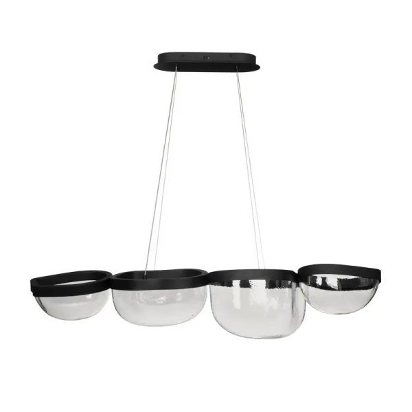 Wisząca lampa czarna szklana TUNTE do jadalni LED 43W 3500K ściemnialna nad stół LE46205