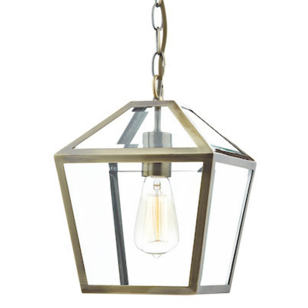 Wisząca lampa Churchill CHU0175 Dar Lighting latarenka antyczny mosiądz