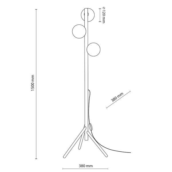 Lampa podłogowa do sypialni 5809 kule bubble drewniana biała