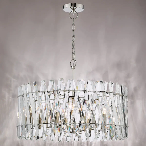 Kryształowa wisząca lampa Entwine ENT0838 do salonu glamour nikiel