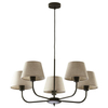 Abażurowy żyrandol Chicago 3989 TK Lighting wielopunktowy lniany