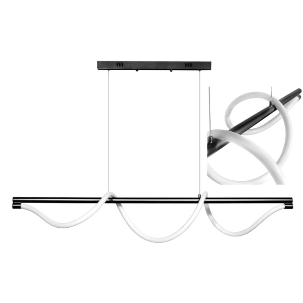 Ledowa lampa wisząca wąż Serpente 1159 55W 3000-6000K czarny biały