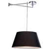Wisząca lampa abażurowa Natalia nowoczesna chrom czarna
