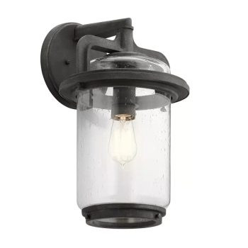 Ogrodowy kinkiet ścienny ANDOVER QN-ANDOVER-L szklany retro IP44 cynk