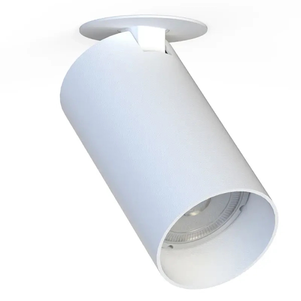 Wpuszczana lampa do salonu MONO 7827 tuba okrągła biała