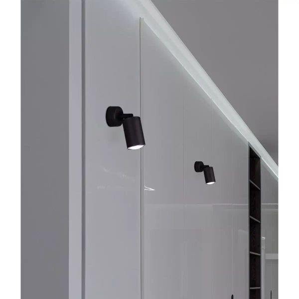 Kinkiet LAMPA ścienna Monti K-4408 Kaja metalowa OPRAWA regulowana reflektorek tuba czarna