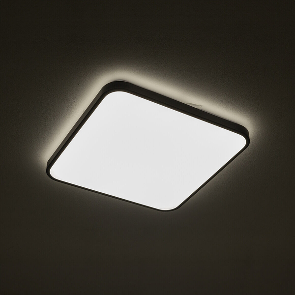 Kwadratowy plafon Agnes 10985 Nowodvorski LED 32W 3000K IP44 czarny biały