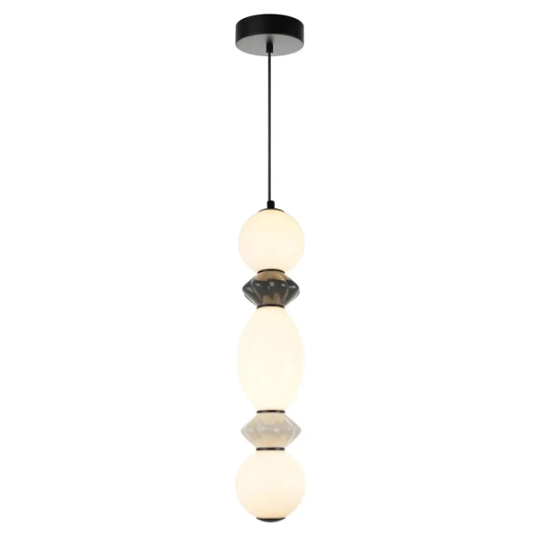 Wisząca lampa ceramiczna Balos PND-94921-3V-BK LED 14W 3000K szary czarny