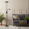 Podłogowa lampa stojąca Detroit 111223 czarna do sypialni metalowa czarna