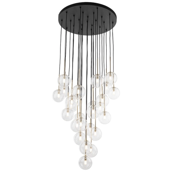 Lampa zwisająca dekoracyjna Nilos 10099 do salonu bańki przezroczysta złota