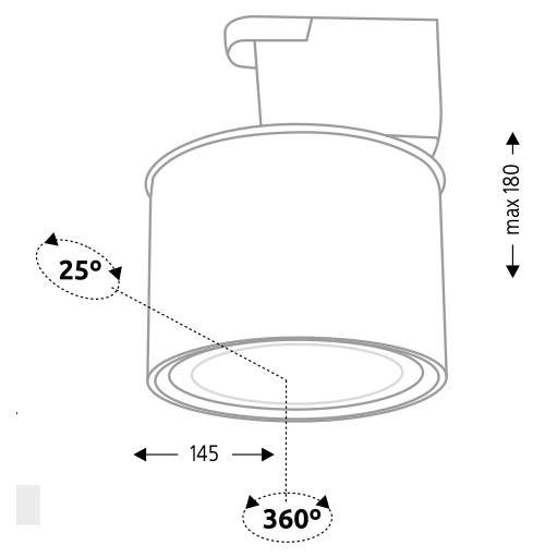 Reflektorowa LAMPA sufitowa MIKI 6614 Shilo regulowana OPRAWA metalowa do 3-fazowego systemu szynowego czarna