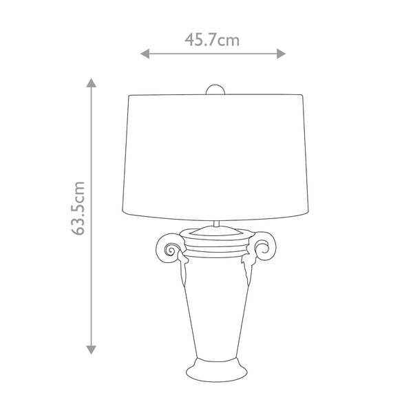 Lampa stołowa Gallier FB-GALLIER-TL Flambeau z żywicy biała czarna