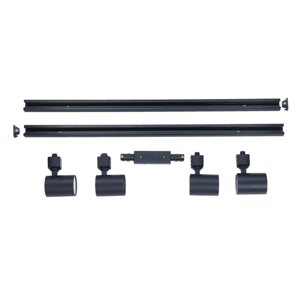 System szynowy SNOW LP-737 BK SET Light Prestige metalowa OPRAWA zestaw listwa z reflektorkami czarne