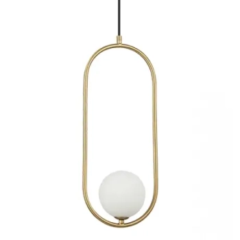 Wisząca lampa do salonu 23135 kula szklana złoty biały