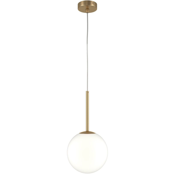Lampa wisząca do sypialni Basic Form MOD321PL-01G3 kula biała złota