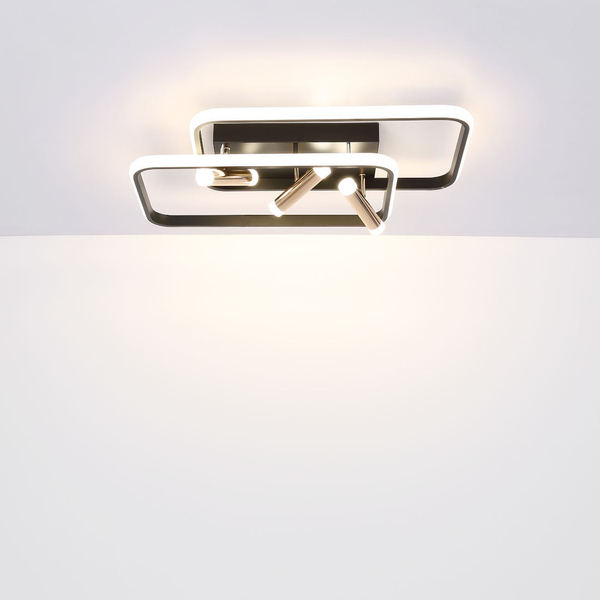 Prostokątna LAMPA sufitowa COCO 67301D1 Globo metalowe ramki LED 55W 2700K - 6000K złote