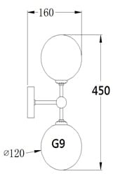 Salonowa lampa ścienna DORADO LP-002/2W L BK Light Prestige loftowa mleczna czarna