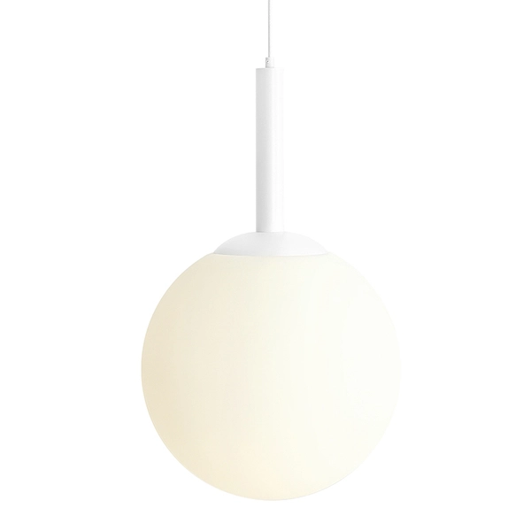 Biała lampa wisząca Bosso 1087XL Aldex kula nad stół szklana do salonu