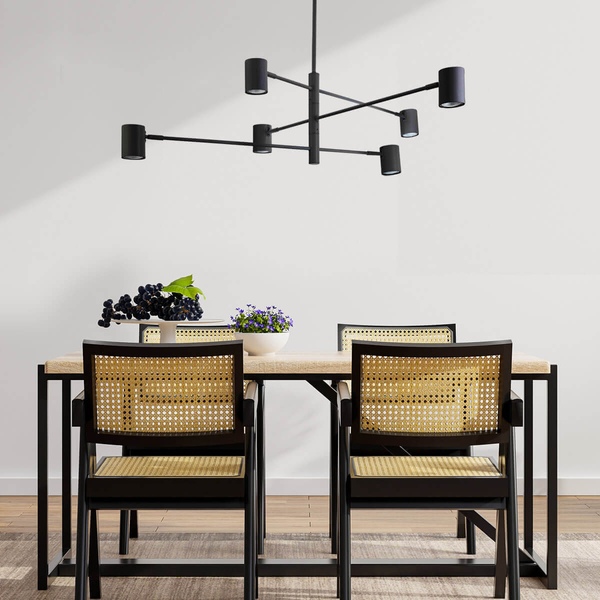 Lampa sufitowa SNOW LP-731/6P BK Light Prestige metalowe sticks czarne
