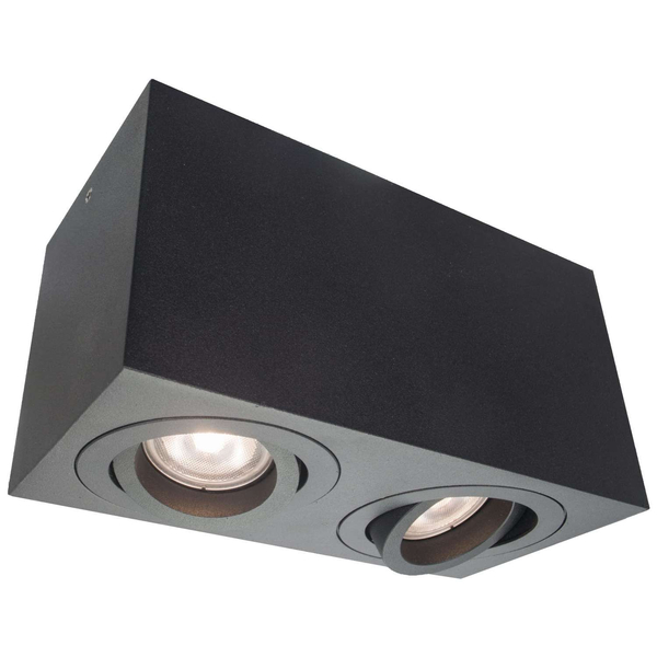 Plafon LAMPA sufitowa LYON 2 LP-5881/2SM BK Light prestige prostokątna OPRAWA metalowy downlight regulowany czarny