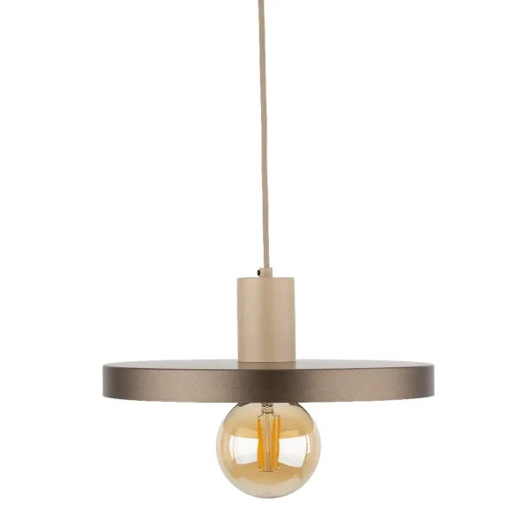 Wisząca lampa nad stół Sila 10757 dysk metalowy brązowy