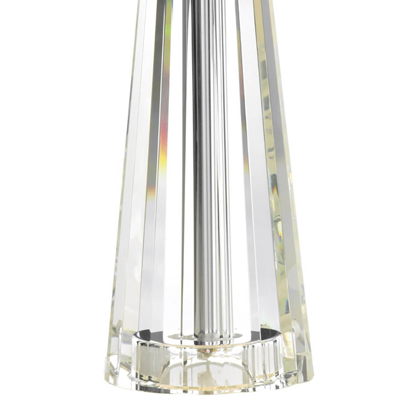 Stołowa lampa Cyprus CYP4208 Dar Lighting do salonu tkanina szkło kryształ biały