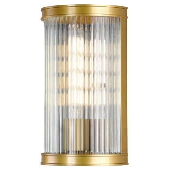 Szklany ścienny kinkiet Bianka BIA0763 do salonu ryflowany satynowy brąz