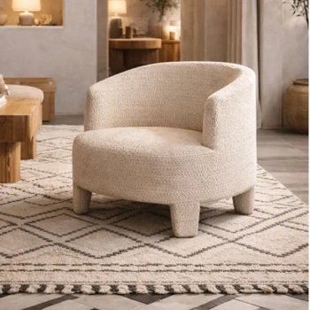 Tapicerowany fotel OSCAR MM001501100358 beżowy kubełkowy tkanina 70cm