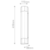 Podłużna ścienna lampa Facet QN-FACET-LED3-HB-BATH LED 22W 3000K IP44 mosiądz