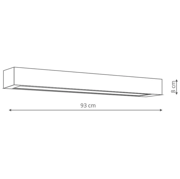 LAMPA sufitowa IBROS LP-7001/1C WH-93 24/3 Light prestige prostokątna OPRAWA metalowy plafon LED 24W 3000K listwa IP44 biała