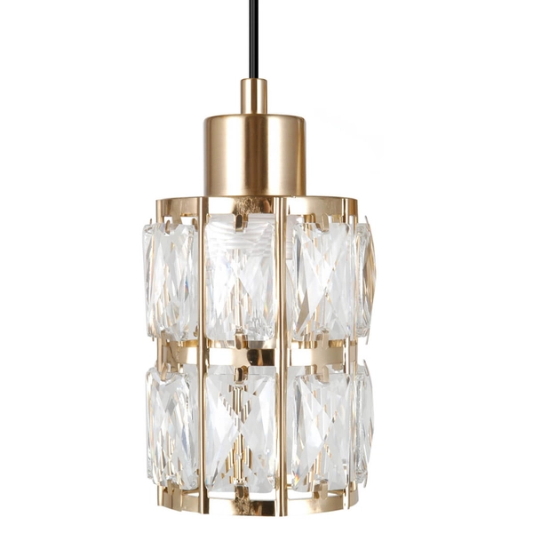 Nowoczesna lampa wisząca Alma PND-40668-1-HBR szklana złoty przezroczysty
