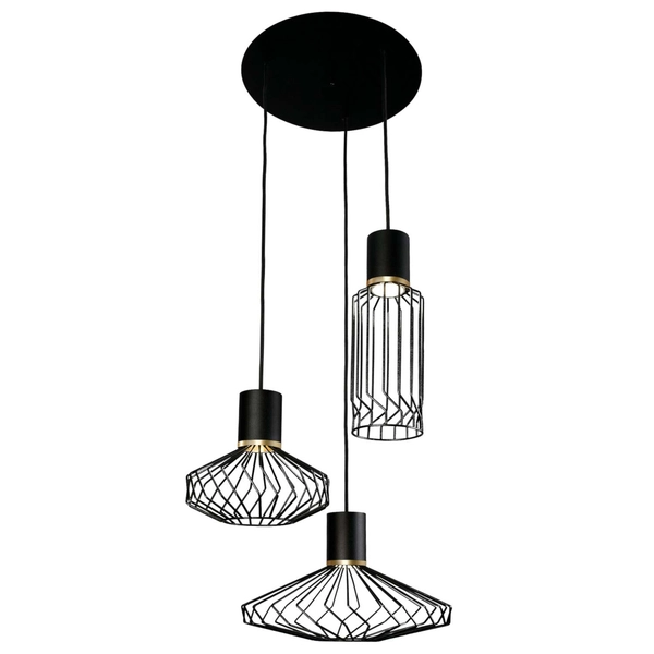 LAMPA wisząca PICO 8863 Nowodvorski metalowa OPRAWA industrialny ZWIS druciane klatki kaskada czarna