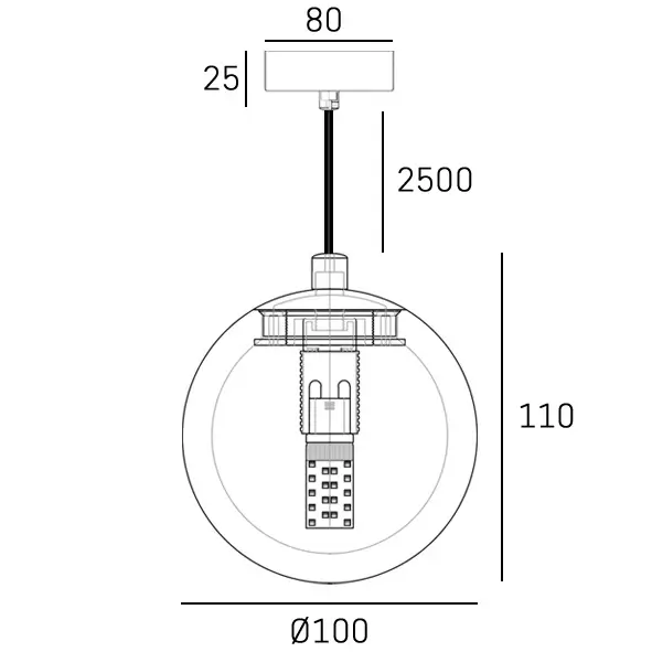 Kulista lampa wisząca Volterra P01968BR Cosmolight alabaster mosiądz