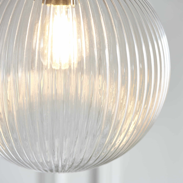 Kulista lampa wisząca Brydon 71123 Endon łańcuch szkło przezroczysty mosiądz