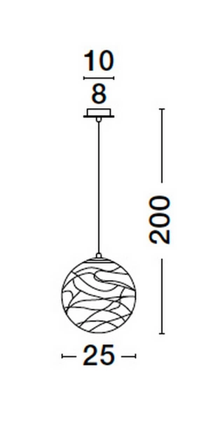 Lampa wisząca CABRAL LE42905 Luces Exclusivas szklana kula crystal złota