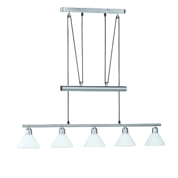 Wisząca lampa nad wyspę STAMINA 3751051-07 metalowa szklana biała chrom