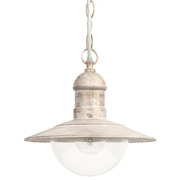 Zewnętrzna LAMPA wisząca OSLO 8740 Rabalux tarasowa OPRAWA loftowy ZWIS industrialny na łańcuchu IP44 antyczna biel