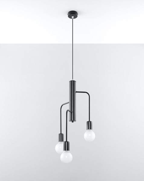 Metalowy żyrandol industrialny DUOMO SL.0302 Sollux lampa do salonu czarna