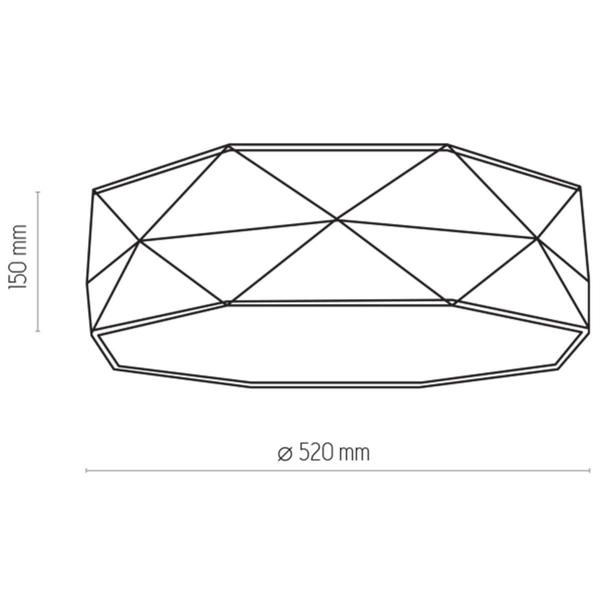 Geometryczna lampa sufitowa Kantoor 1566 TK Lighting z tkaniny szara