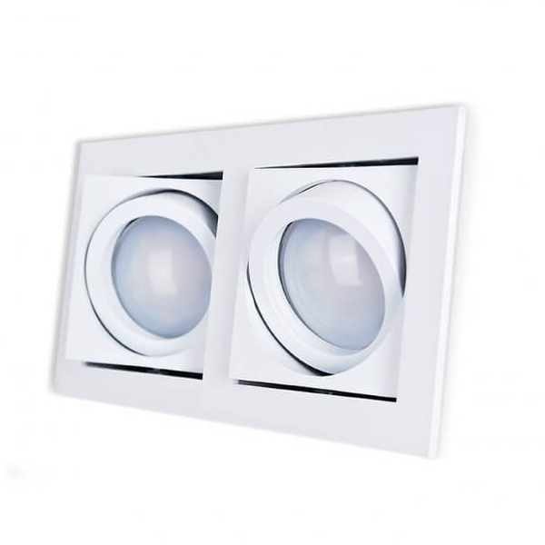 Lampa wpuszczana ruchoma Paco AZ0799 prostokątna do biura metalowa biała
