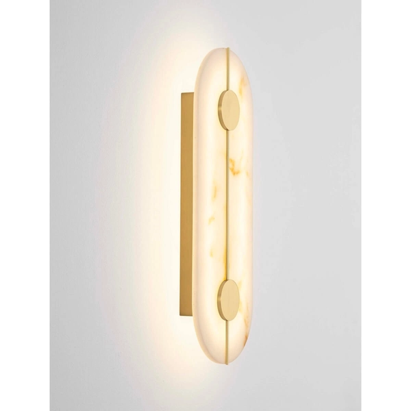 Owalny kinkiet ścienny MAIRANA LE44618 LED 19W 3000K do jadalni biały złoty